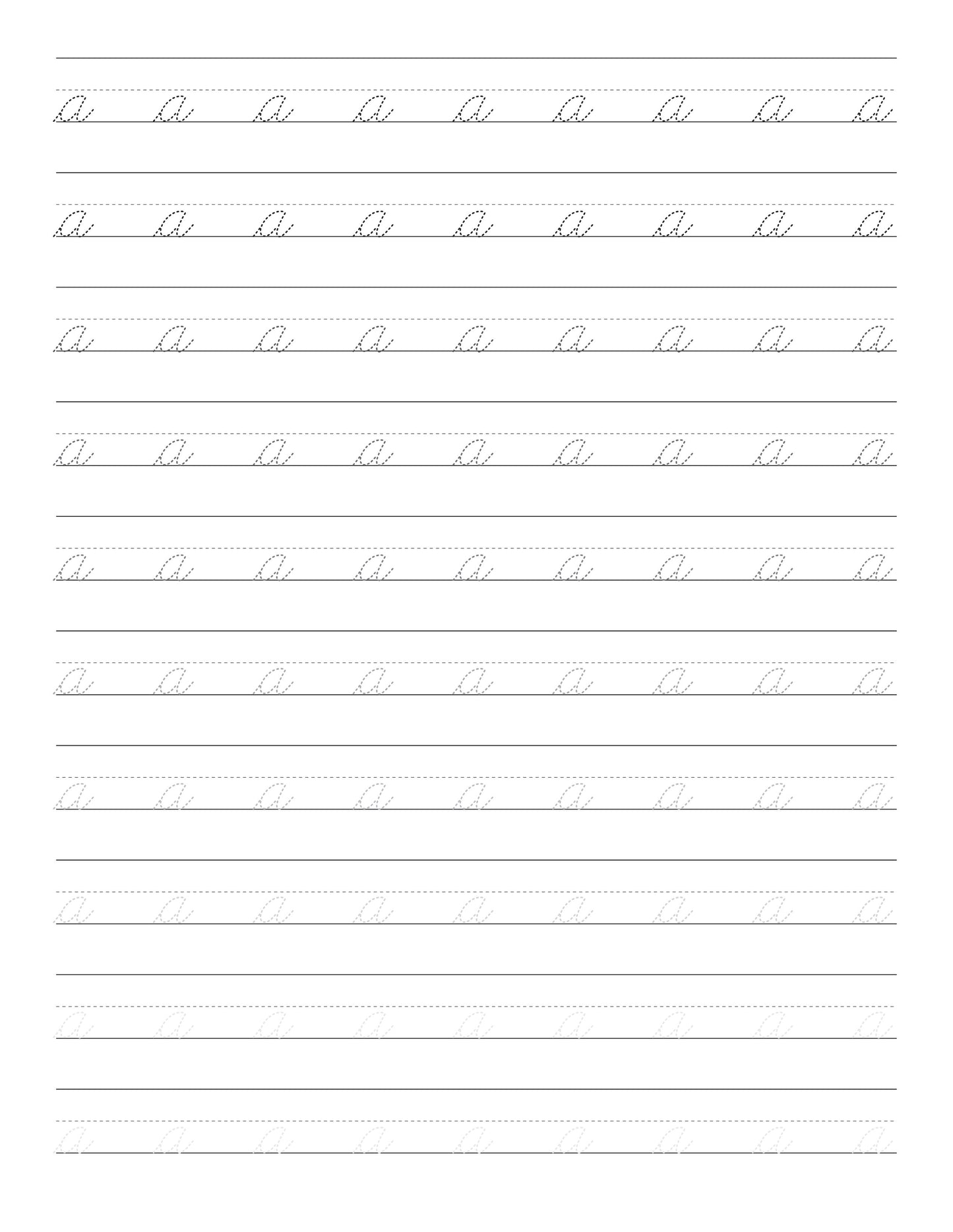 Cursive Handwriting Alphabet Practice Workbook