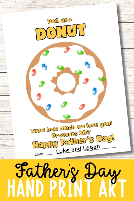 Father's Day Hand Print Art - Donut Style