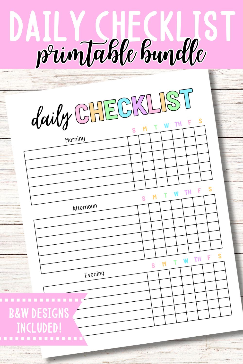 Daily Routine and Checklist Bundle - Pastel