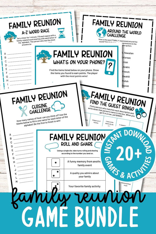 Family Reunion Game Bundle (20+ Printable Games and Challenges)