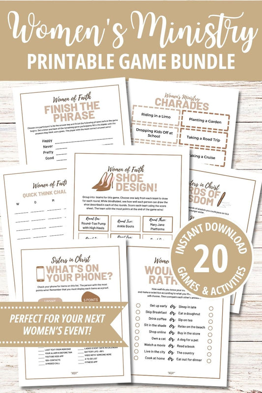 Women's Ministry Printable Game Bundle - Boho Colors