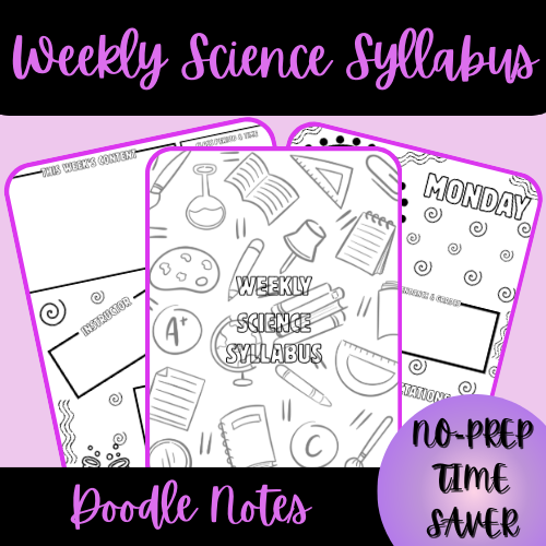 Weekly Science Syllabus Doodle Notes