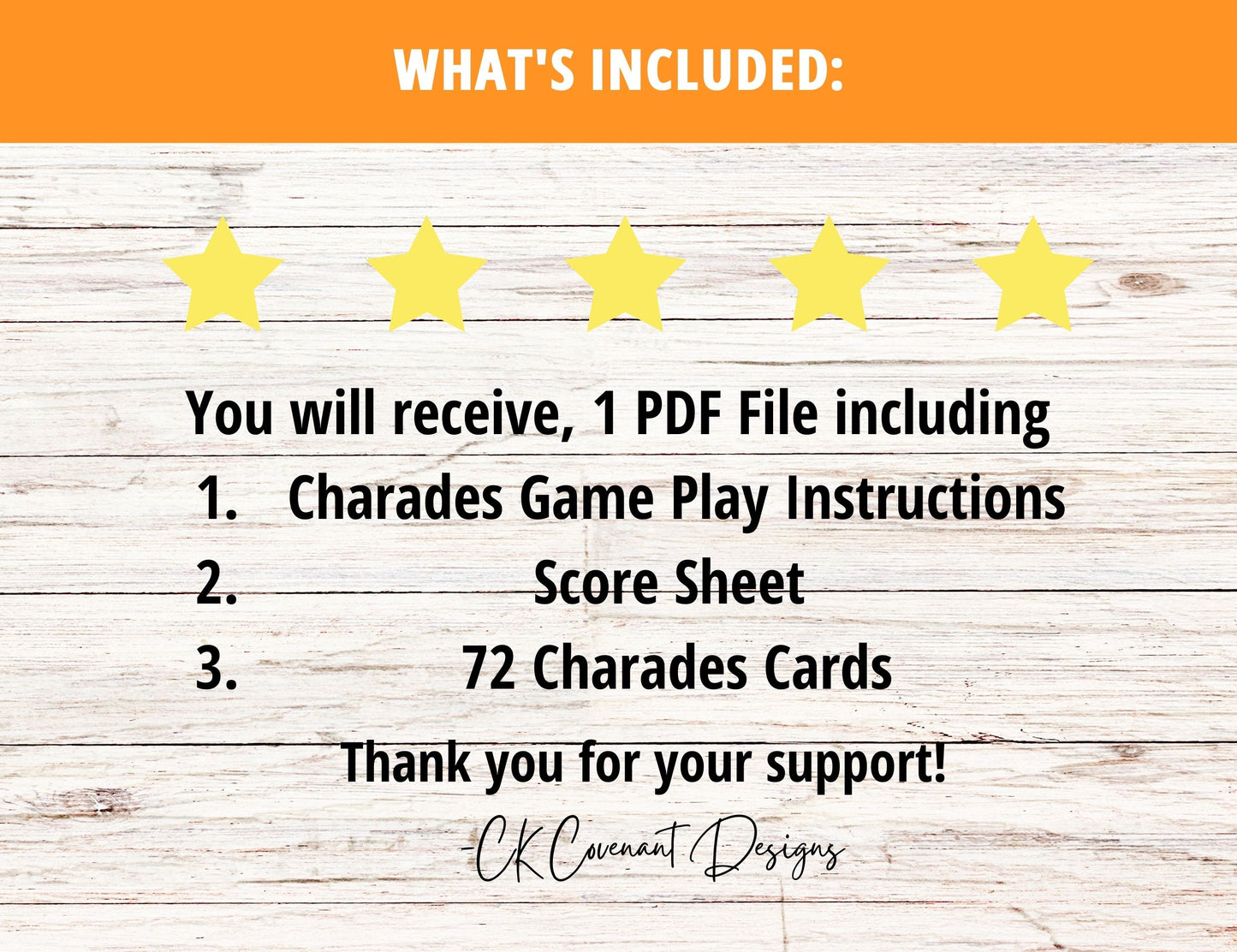 Bible Action Charades Game