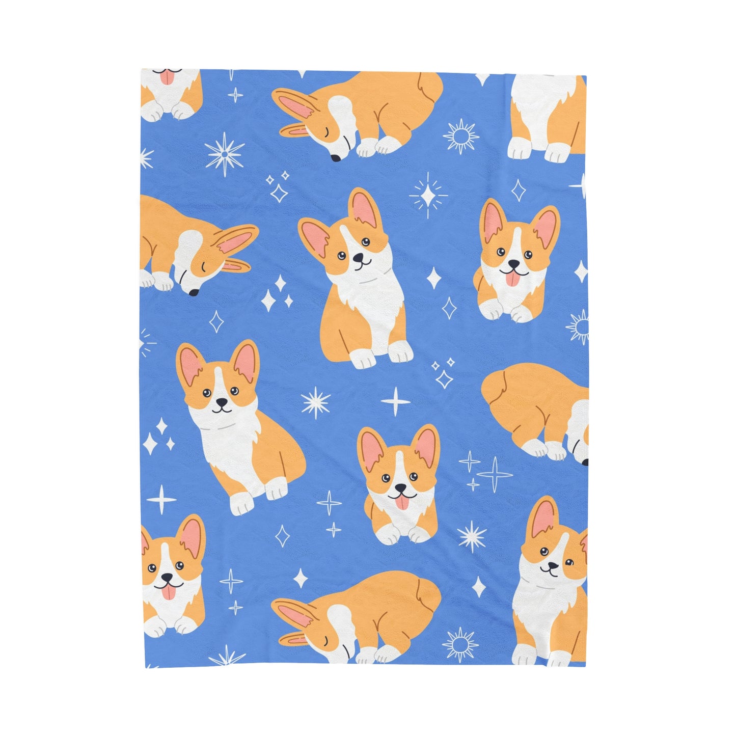 Cute Corgi Velveteen Plush Blanket