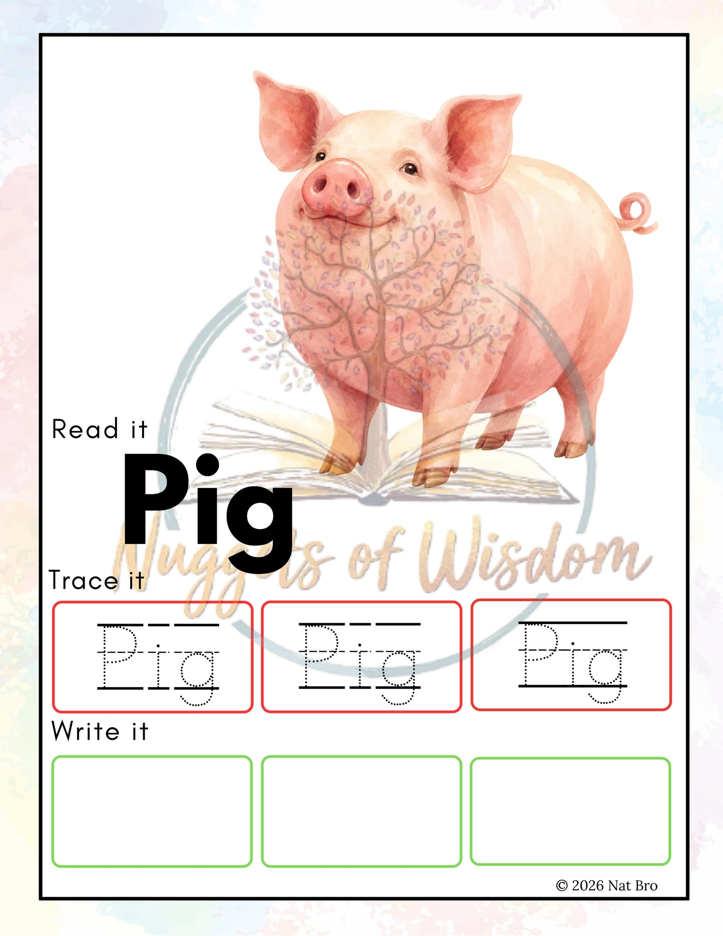 Animals: See It, Read It, Spell It, Trace It, Write It Digital Resource