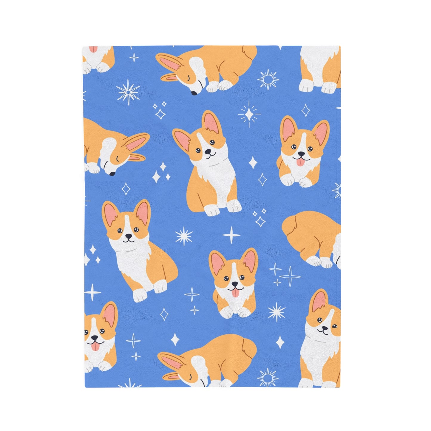 Cute Corgi Velveteen Plush Blanket