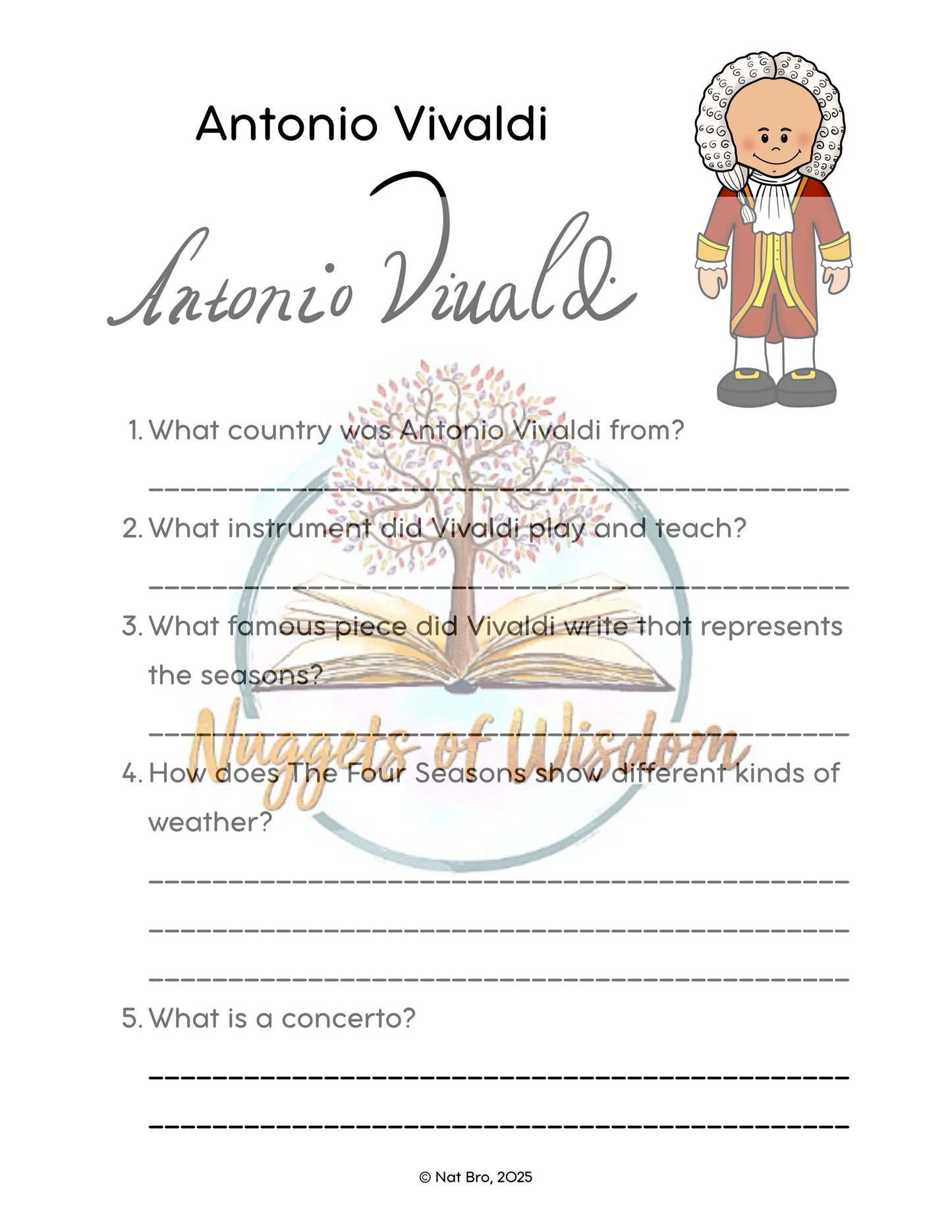 🎶 Listen and Learn Series: Volume 1 – Composers- 192 PAGES