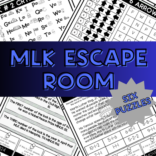 MLK Escape Room, 6 Puzzle Escape Room, MLK