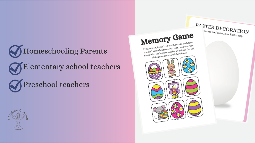 Easter Recipe, Crafts and Activities Printable Pre K to grade 4