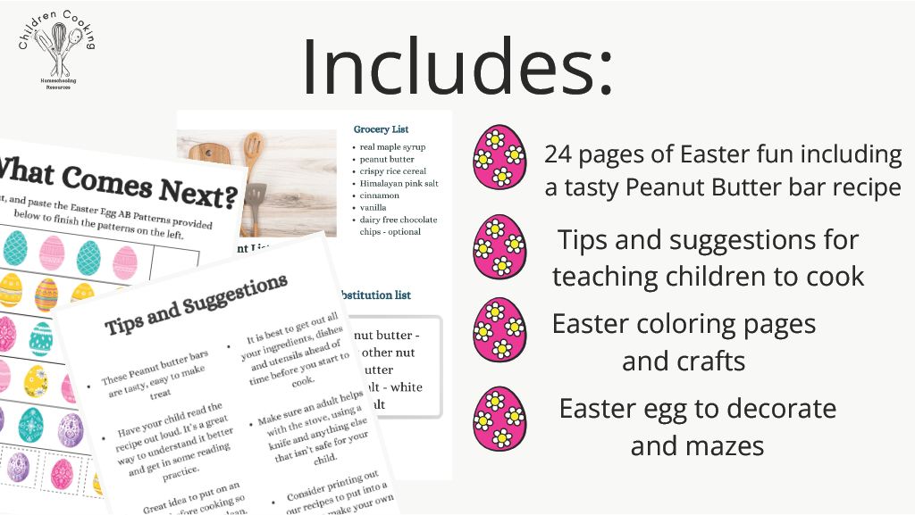 Easter Recipe, Crafts and Activities Printable Pre K to grade 4