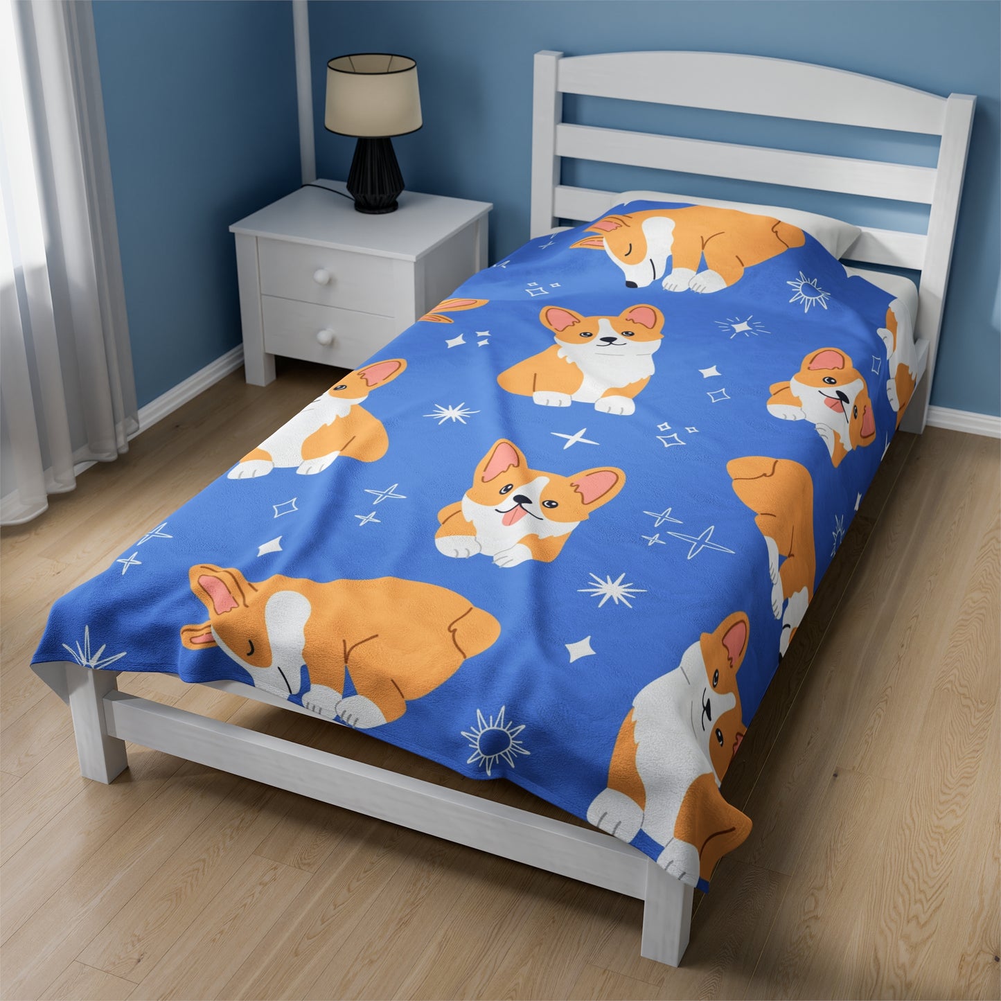 Cute Corgi Velveteen Plush Blanket