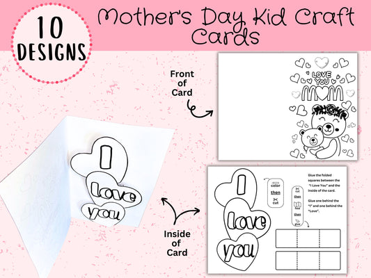 Mother's Day Cards for Kids to Color