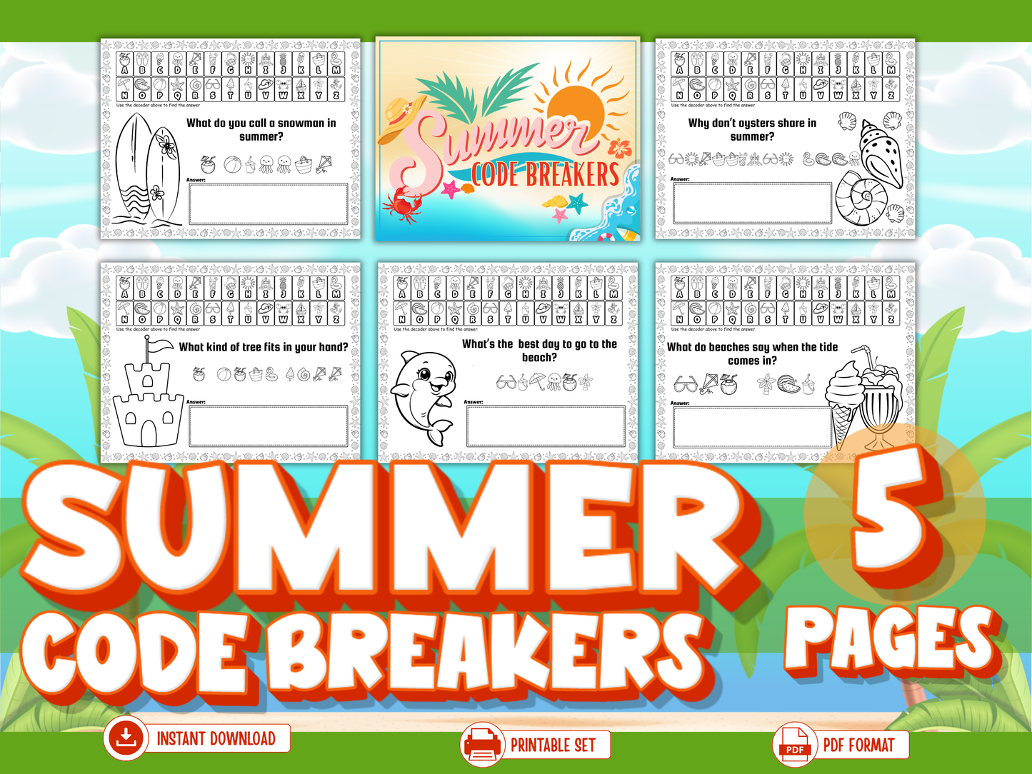 Summer Printable Activity Bundle for Kids BUNDLE Printable Pack