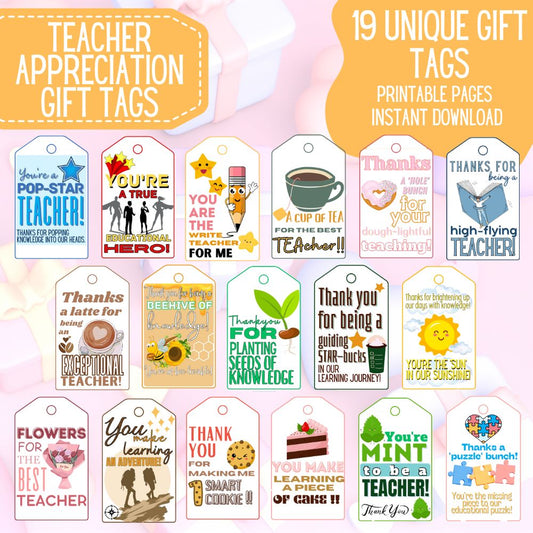 Teacher Appreciation Gift Tags: 19 Options