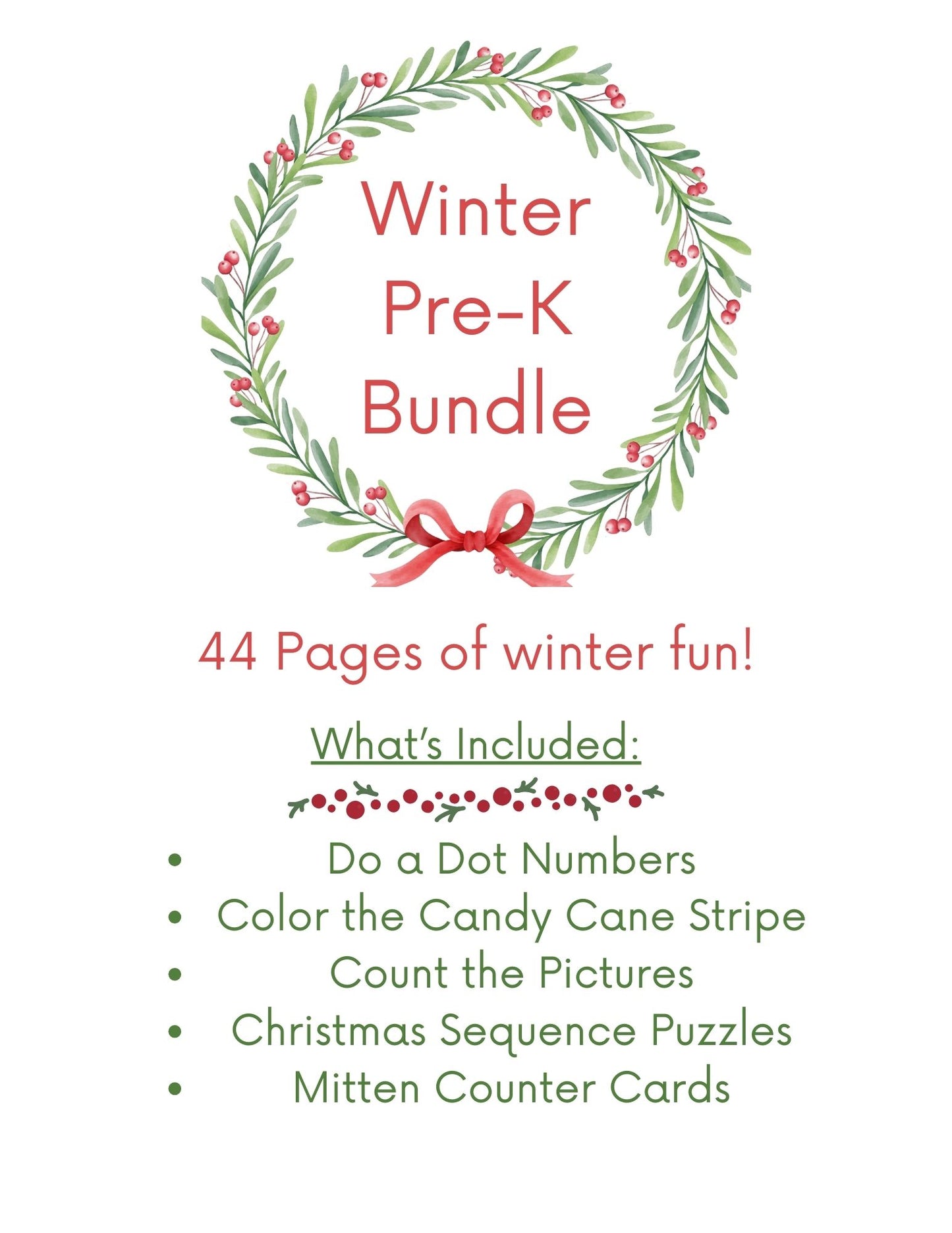 Pre-K Winter Activity Workbook