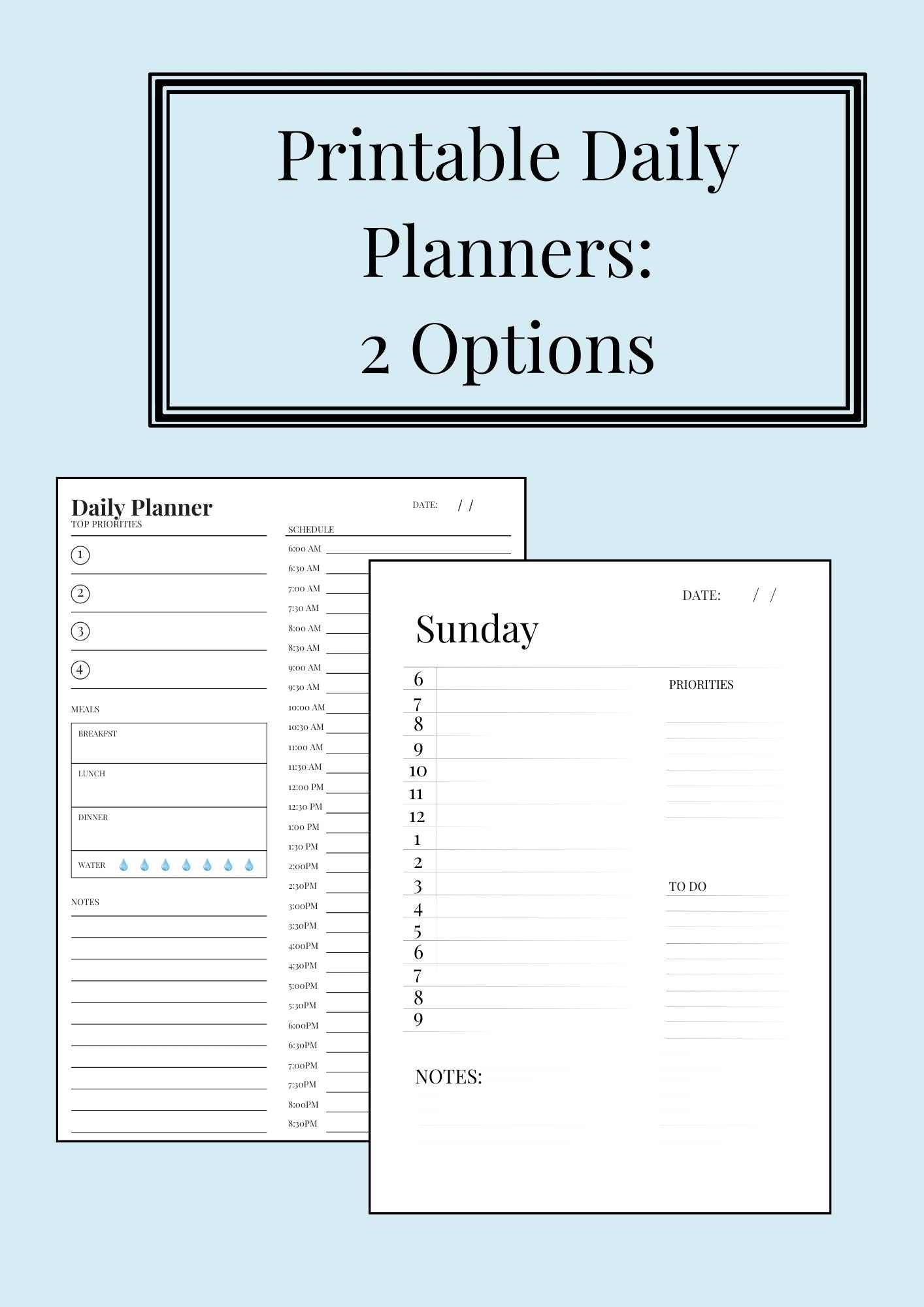 Undated Daily Schedules
