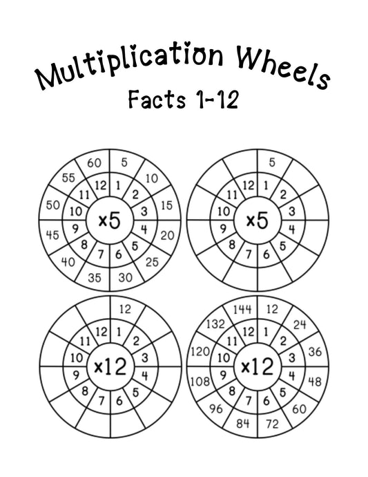 Multiplication Wheels 1-12
