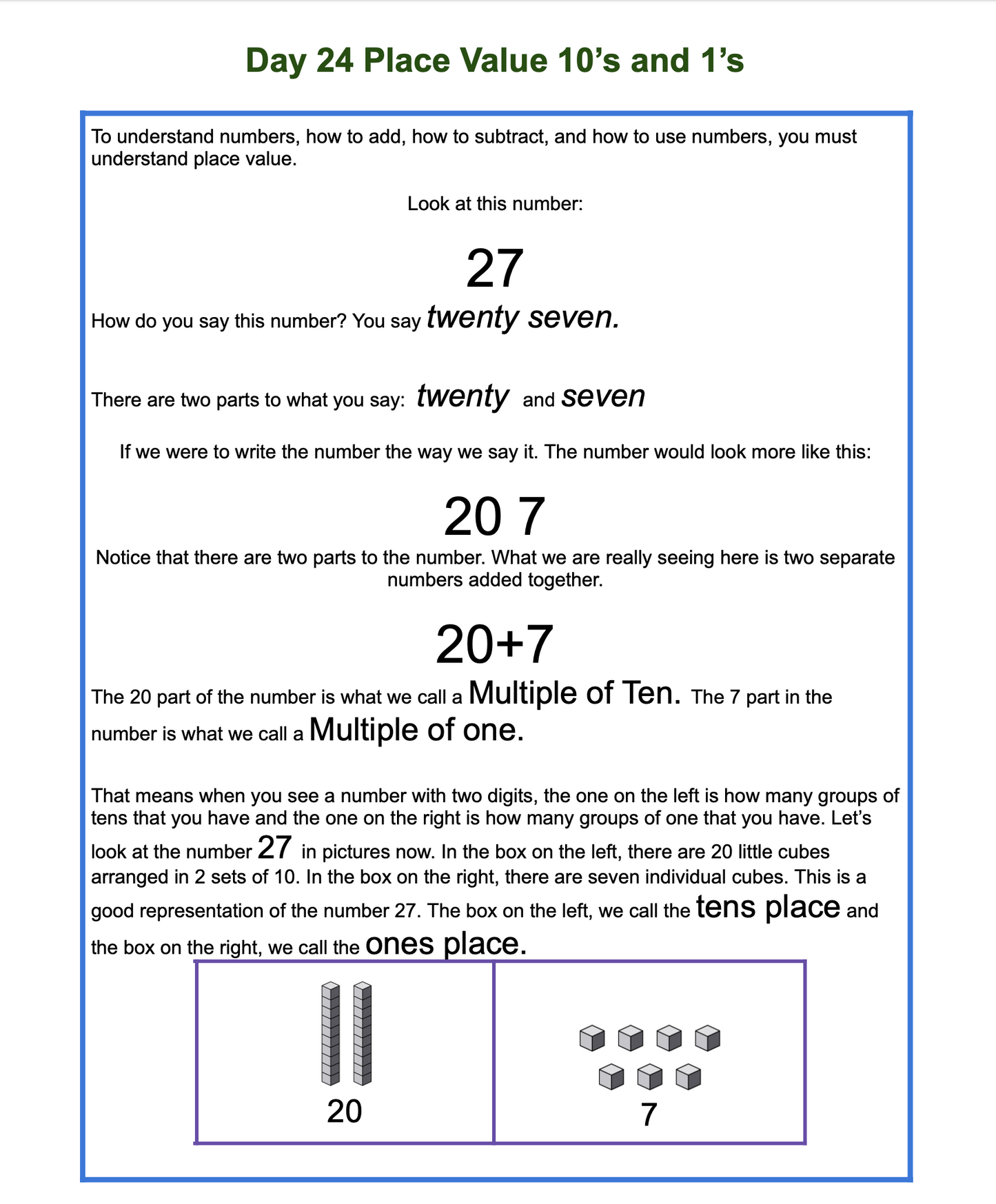 Picture Math for First Grade