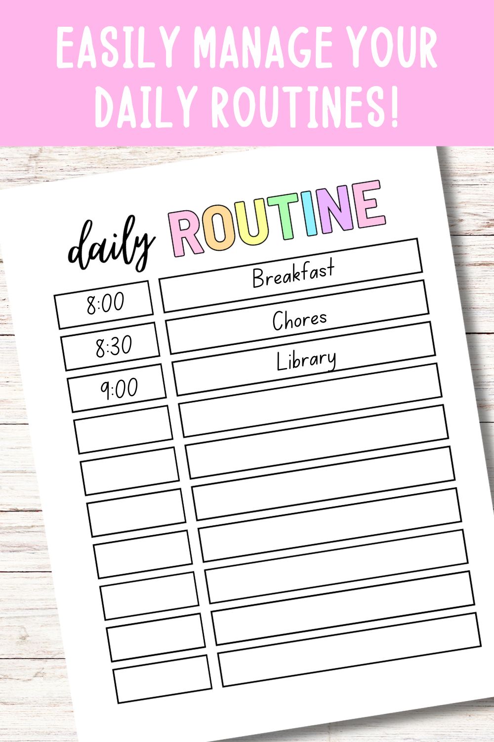 Daily Routine and Checklist Bundle - Pastel