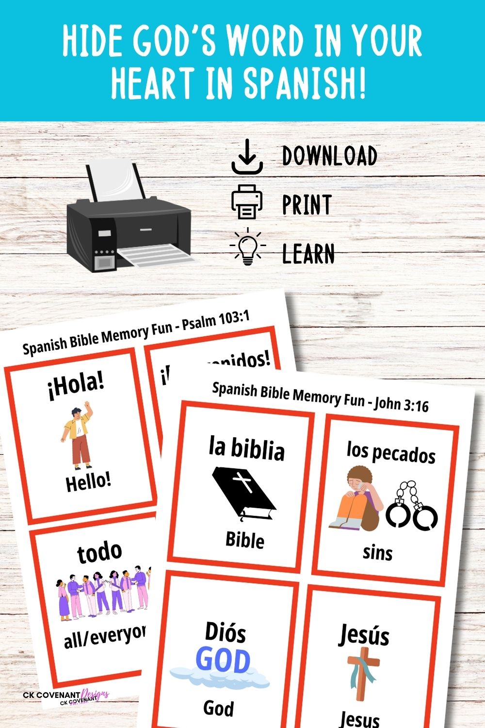 Spanish Bible Memory Fun Set - John 3:16