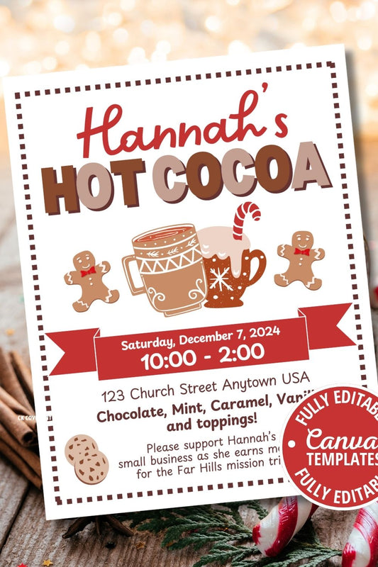 Hot Chocolate Sale Flyer and Price List - Fully Customizable Canva Templates