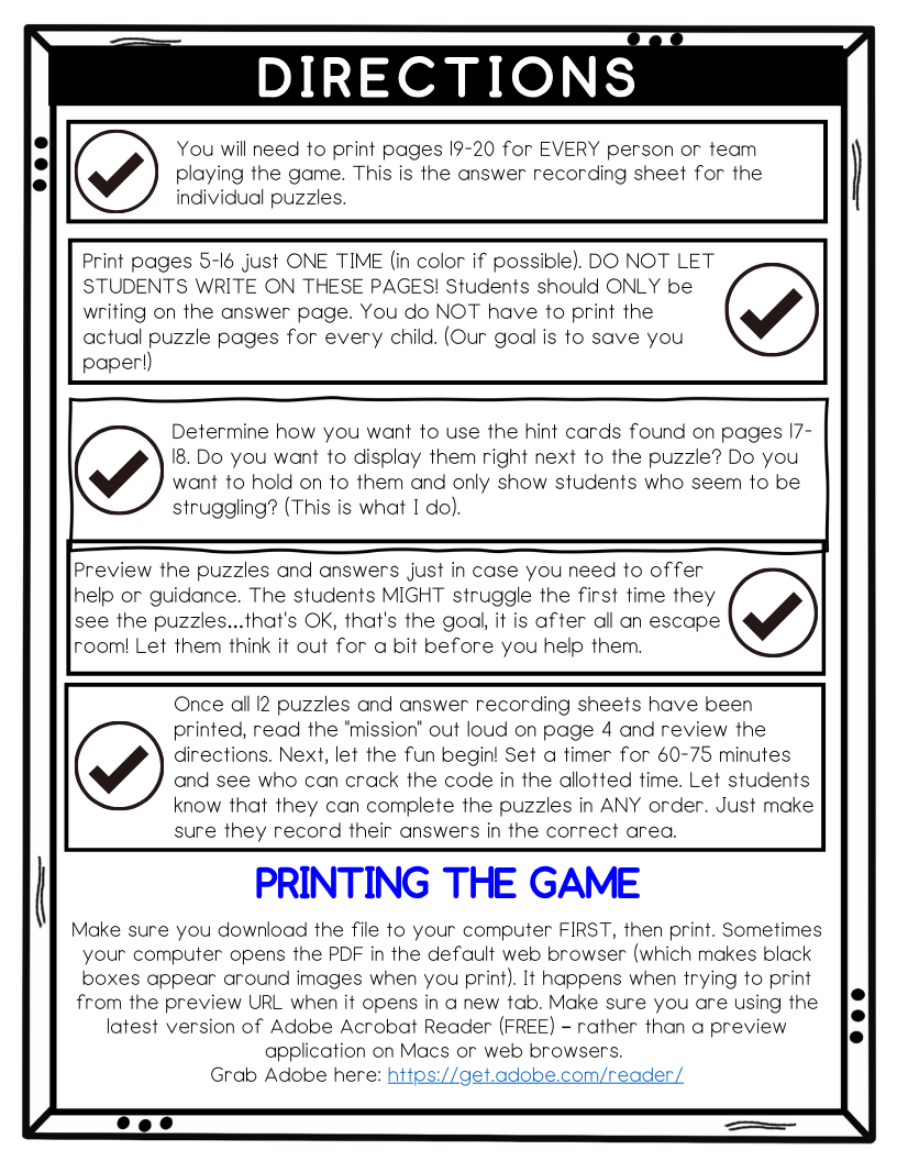 MLK Escape Room, 12 Puzzles, MLK Day