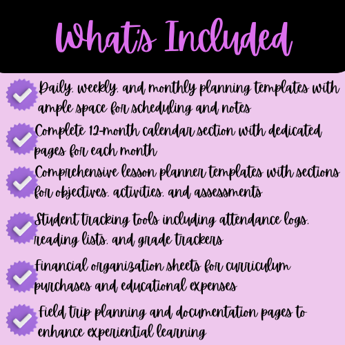 Yellow Homeschool Planner (90+ pages)