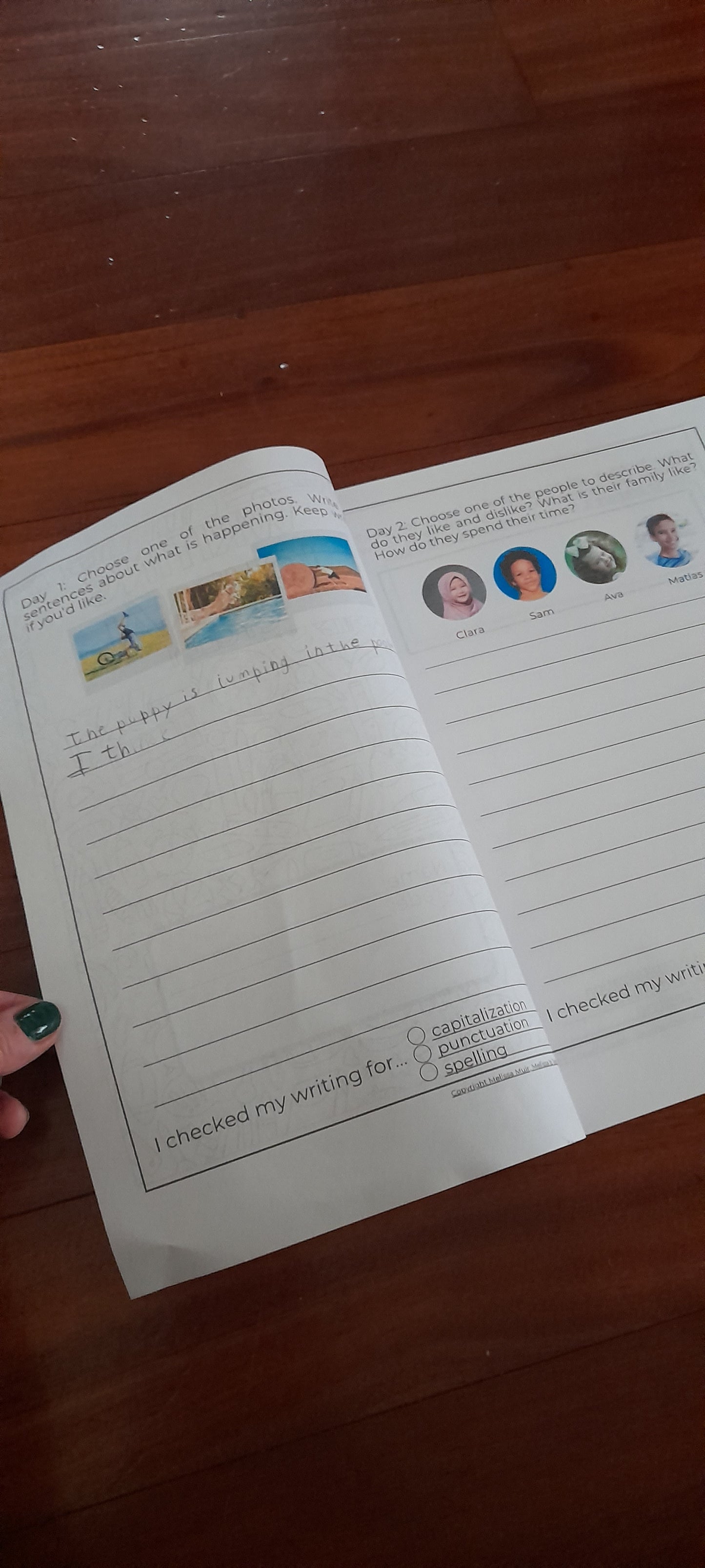 FREE Writing Warm-Up Journal for 2nd 3rd 4th 5th Grades with Editing Checklist