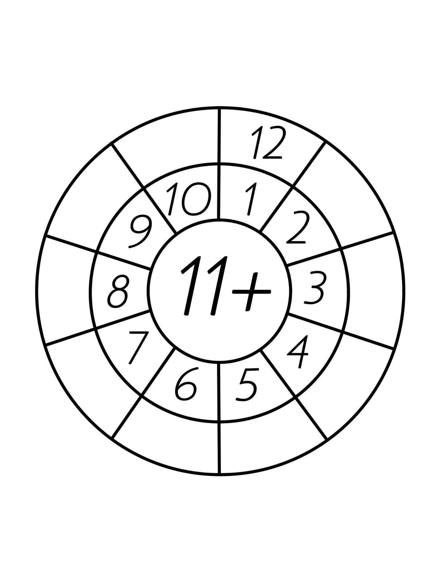Addition Wheels: Facts from 1-20