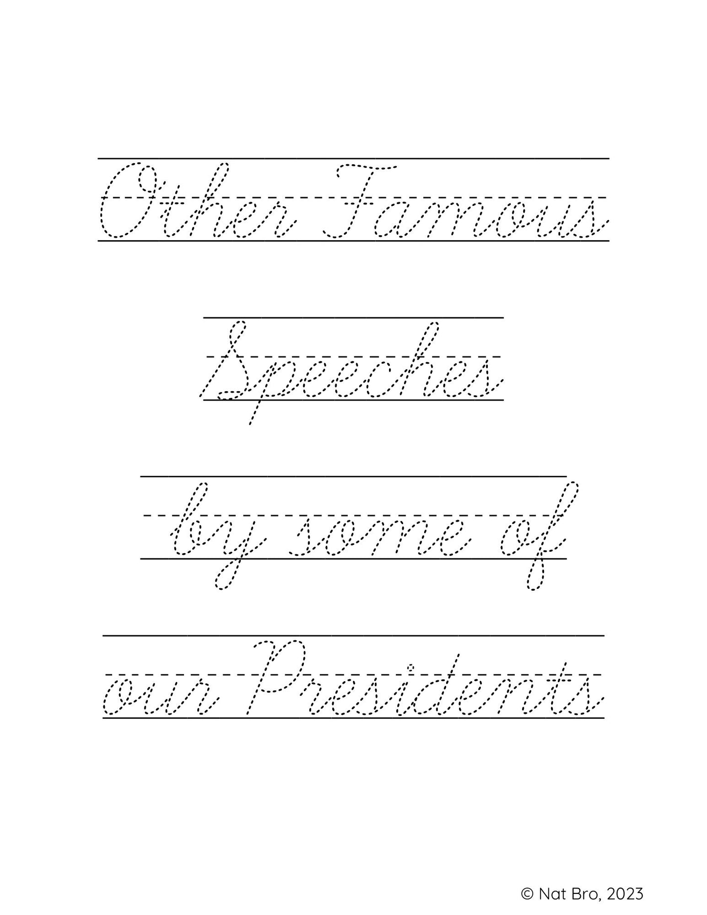 US President Quotes and Speeches Workbook for Upper Elementary to Middle School