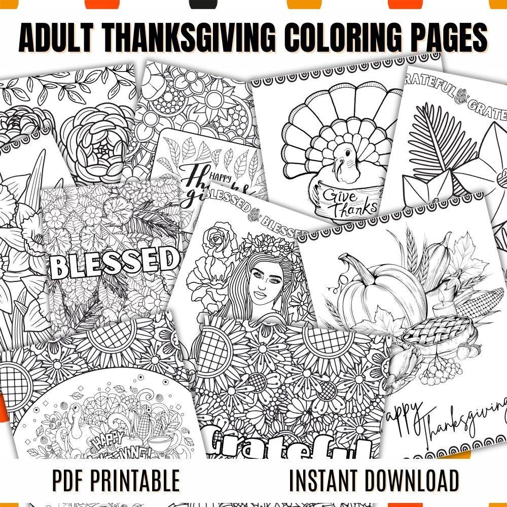Thanksgiving Coloring Pages for Adults