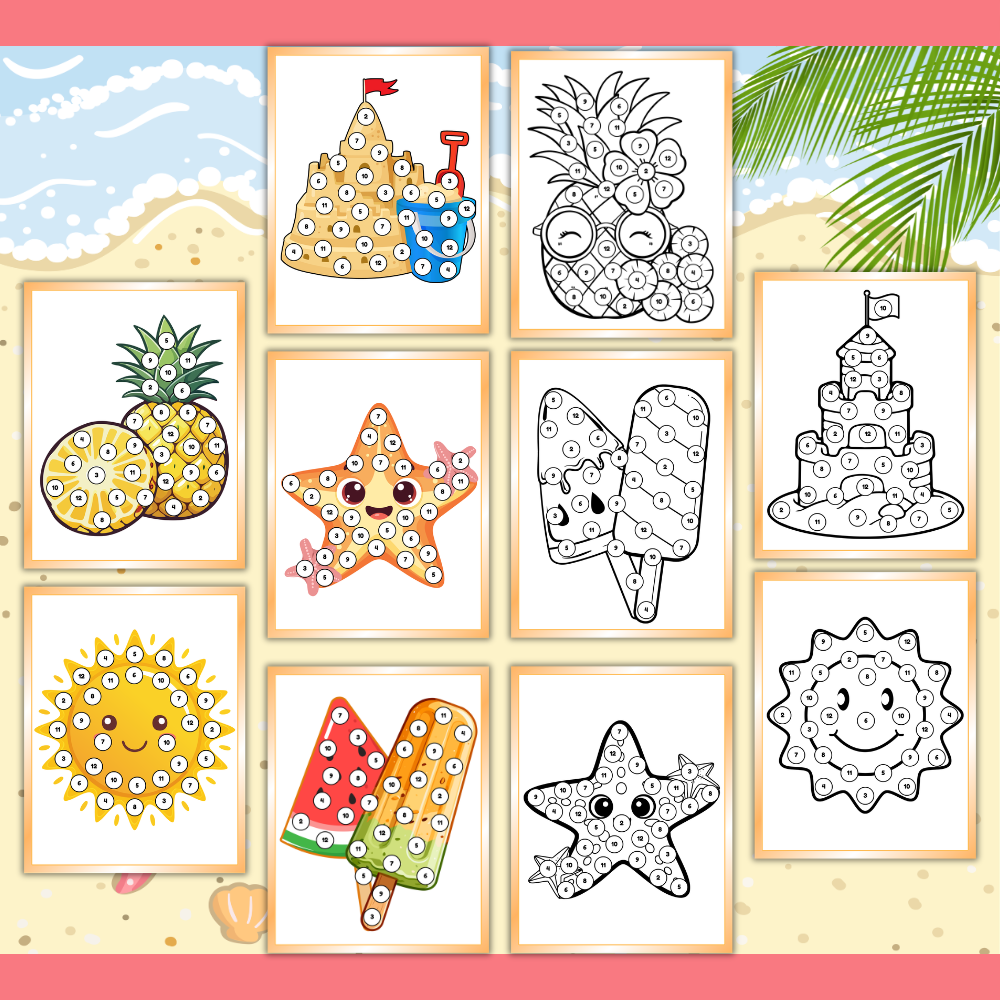 Roll and Cover Summer Math Game Printable