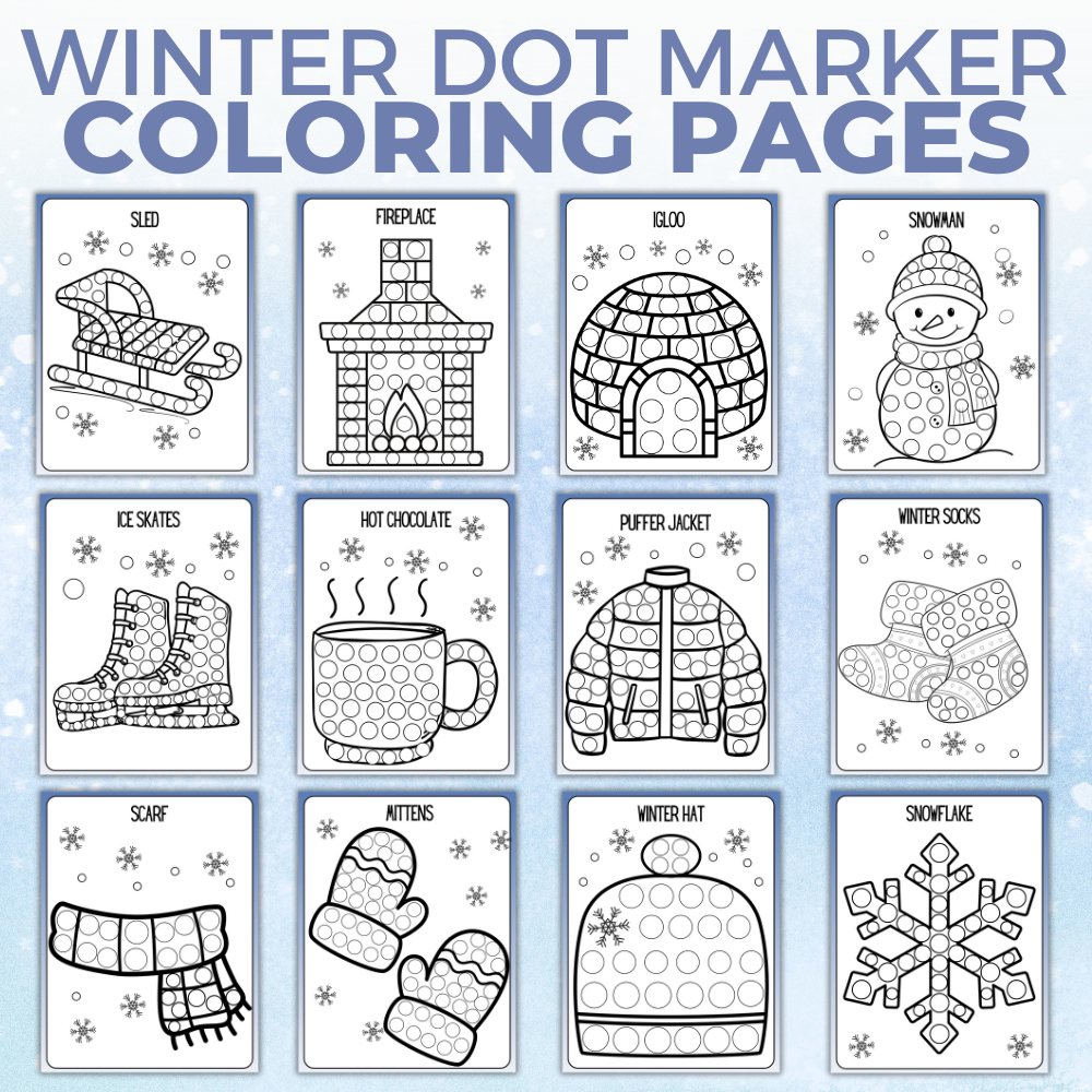 Winter Dot Marker Worksheets