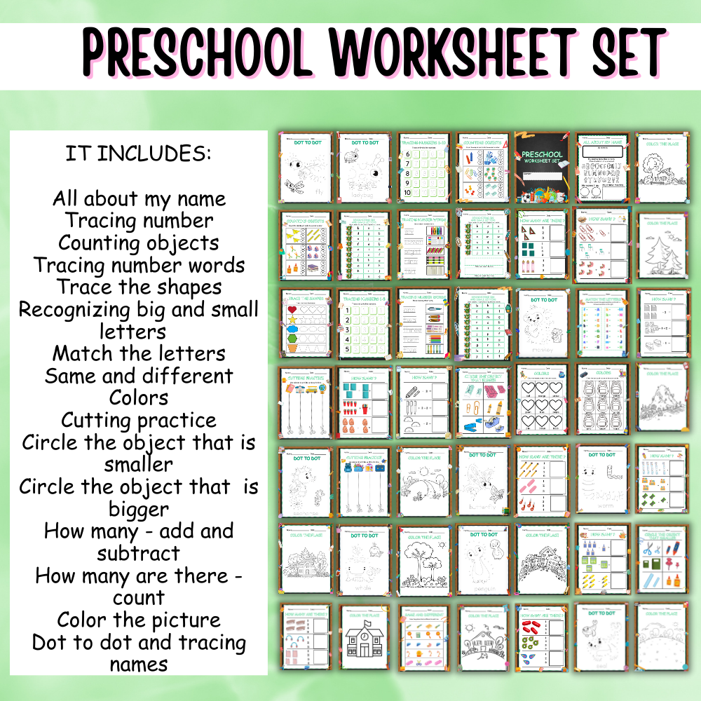 Preschool Worksheet Set