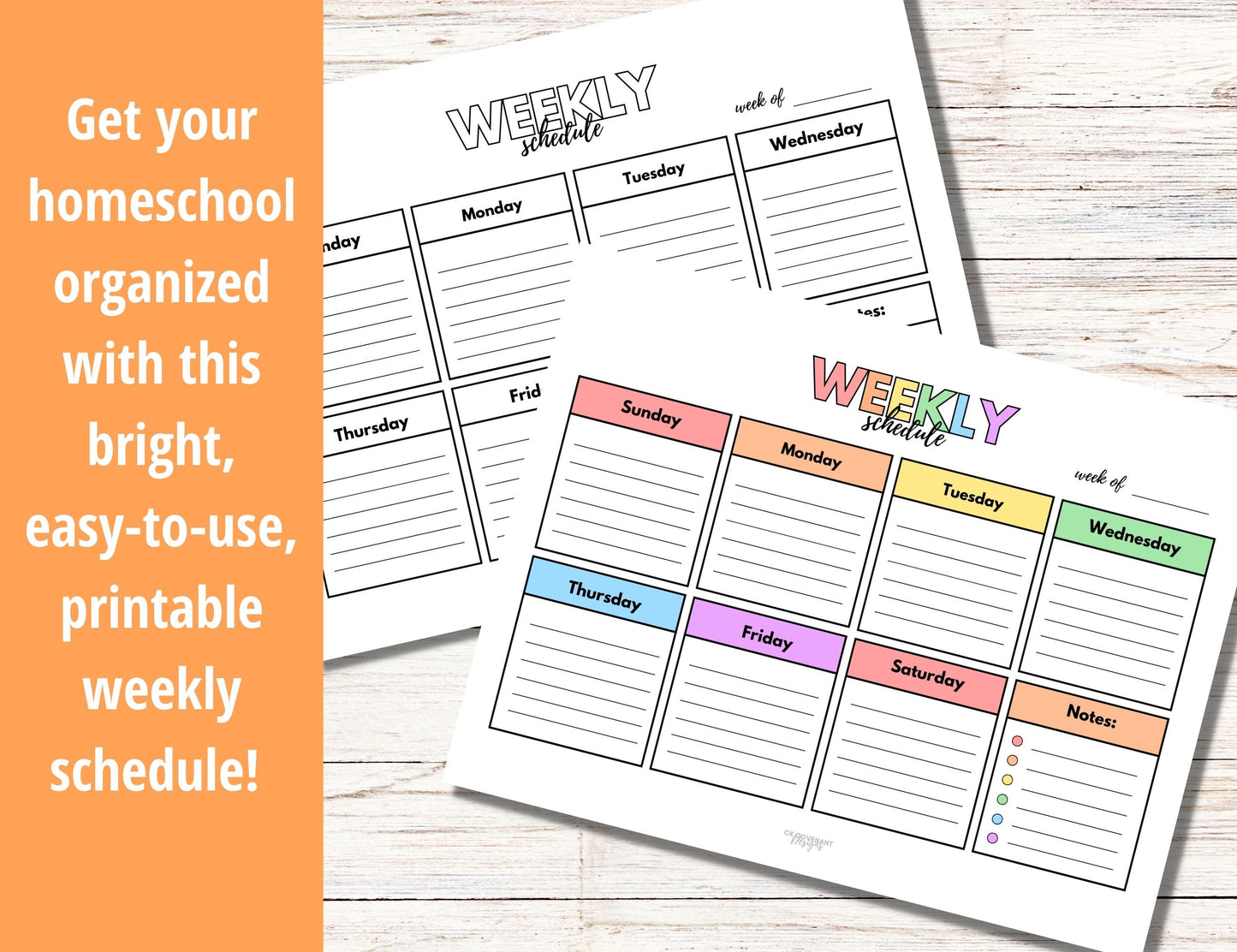 Weekly Homeschool Planner - Lined