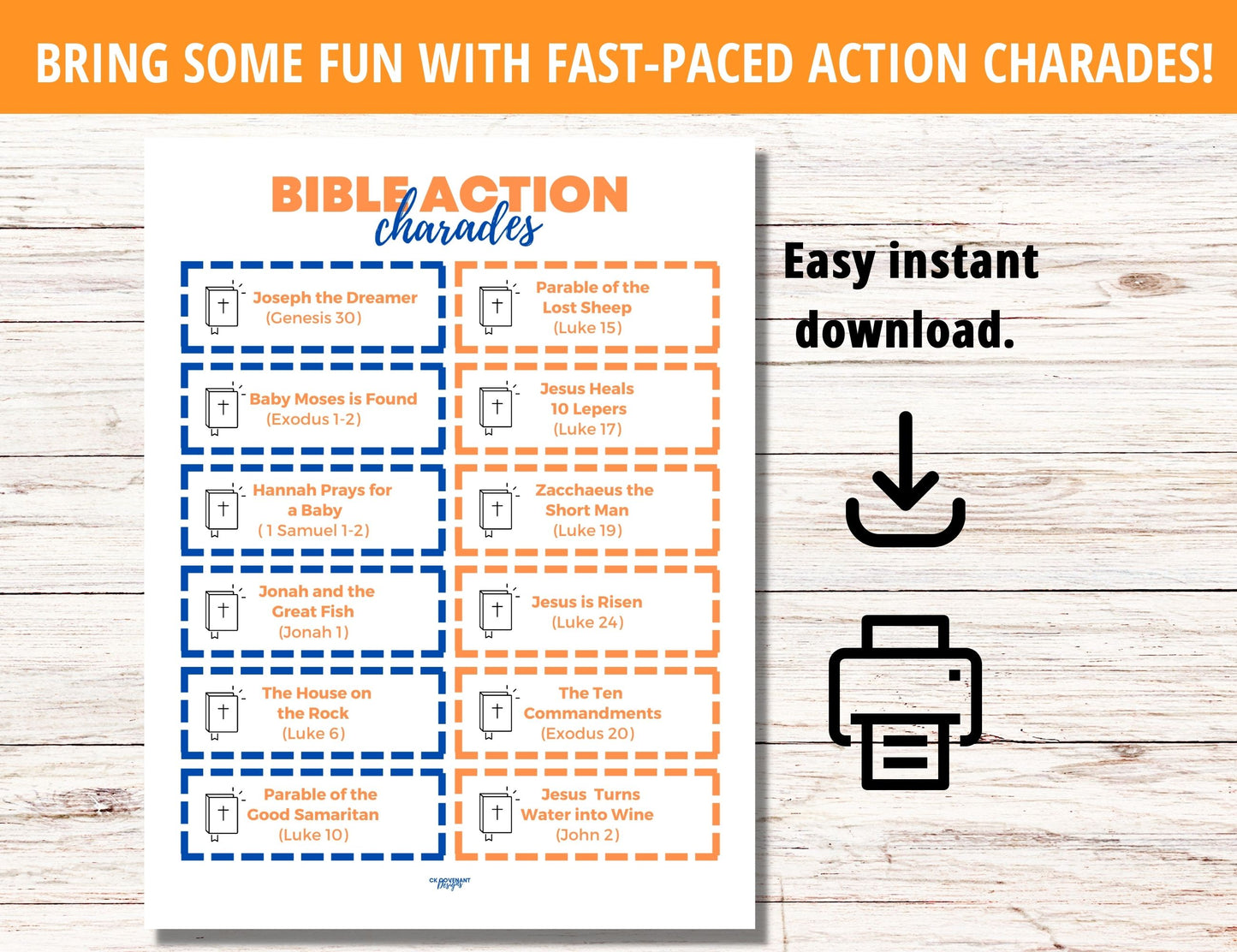 Bible Action Charades Game