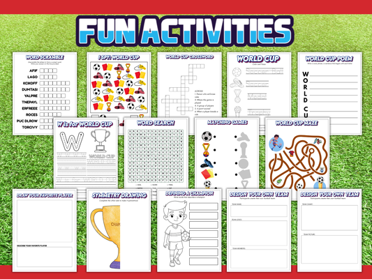Soccer World Championship Activity Bundle for Kids