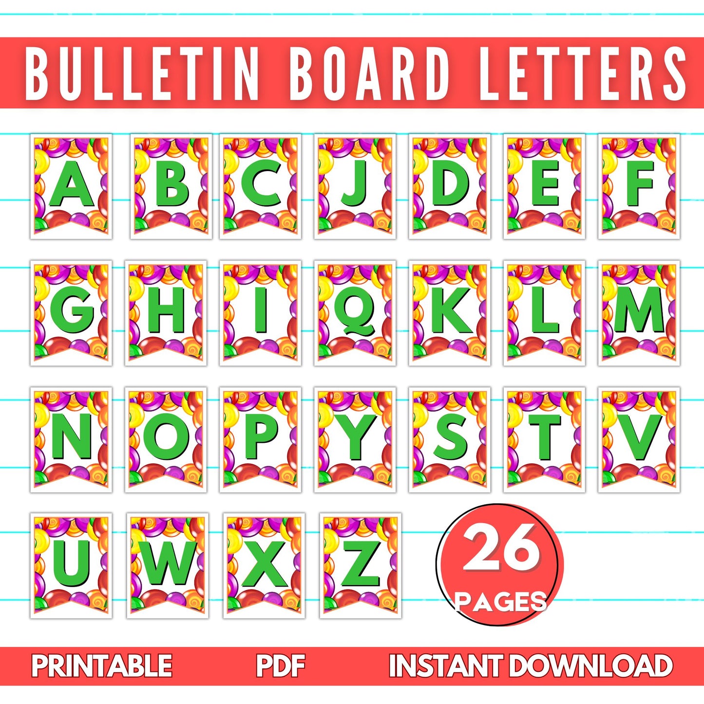 Hanging Letters/Bulletin Board Letters: Lollipop Style