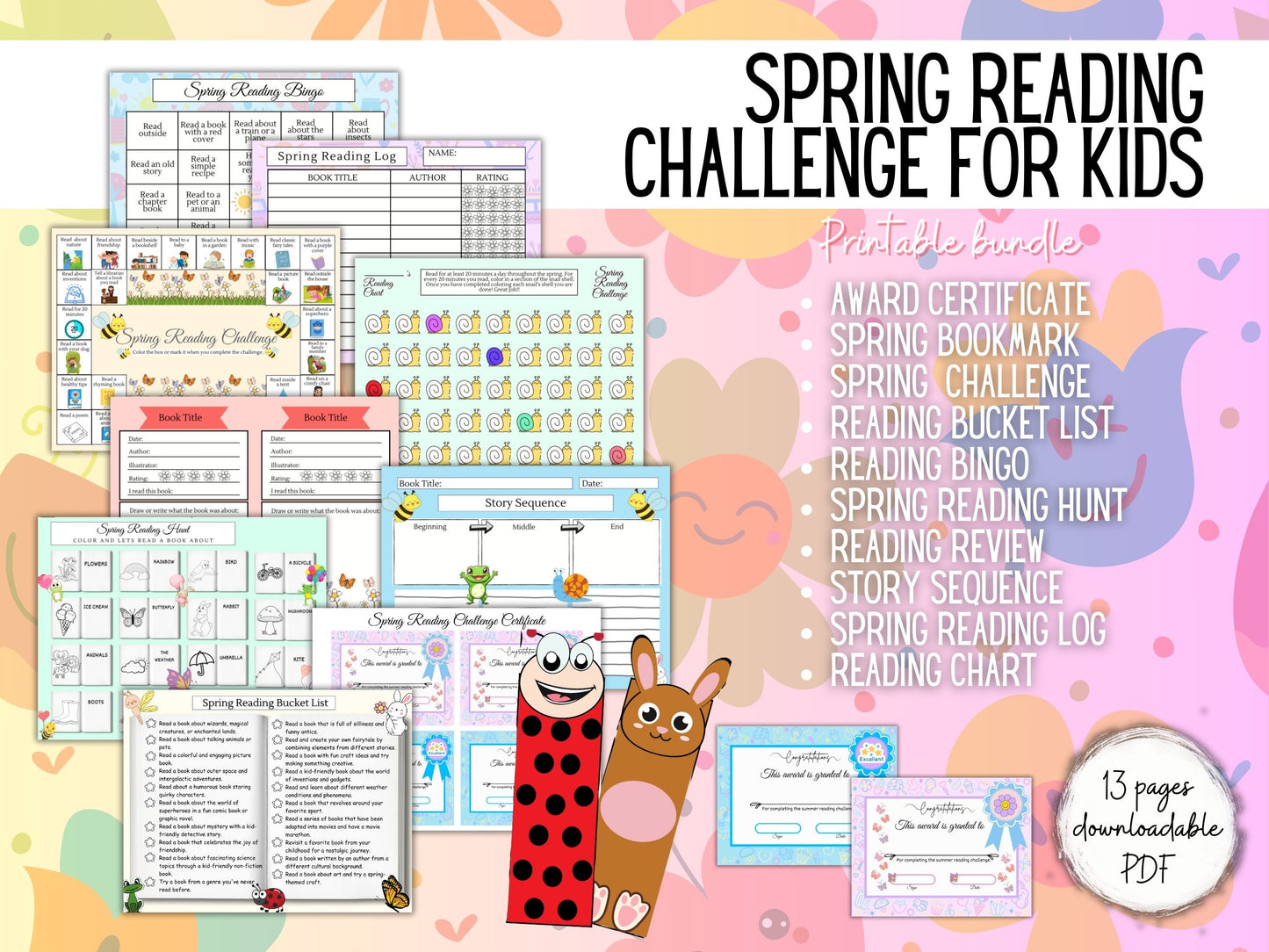 Spring Reading Bundle Challenge for Boys and Girls