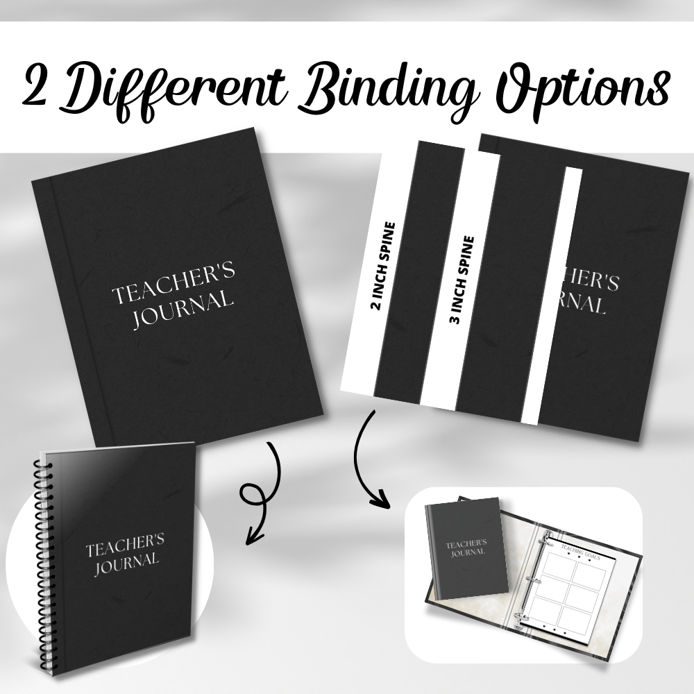 Black and White Teacher's Journal