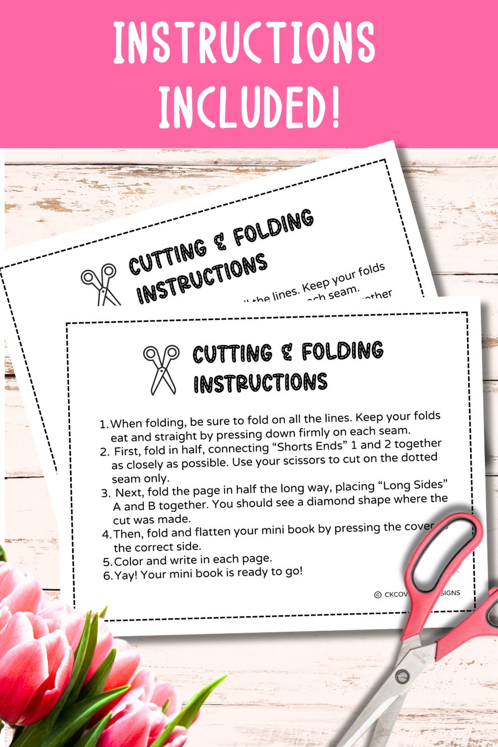 Foldable Mother's Day Mini Book Craft - Style 2
