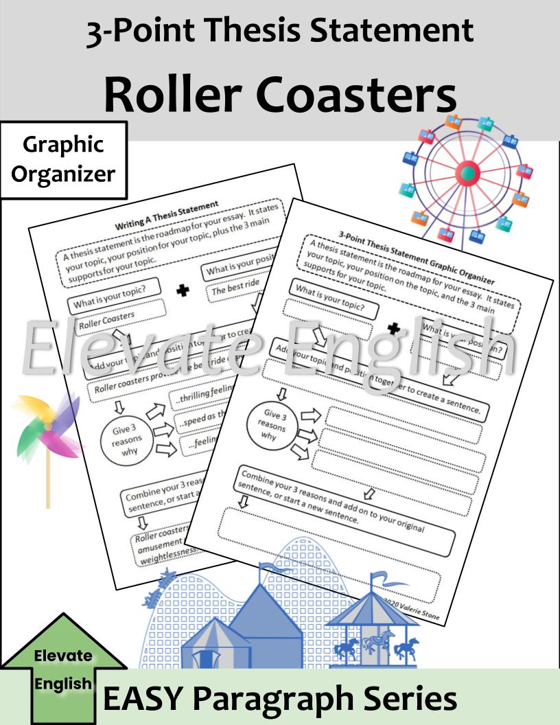 3-Point Thesis Statement Graphic Organizer: Theme Park Rides