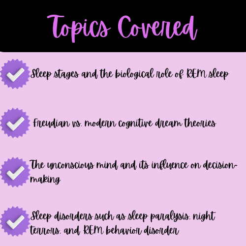 Dreams, Sleep, and the Unconscious Reading Passage, Q & A, and Note-Taking Sheets