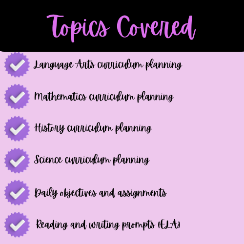 Weekly Core Subject Syllabi Doodle Notes Bundle