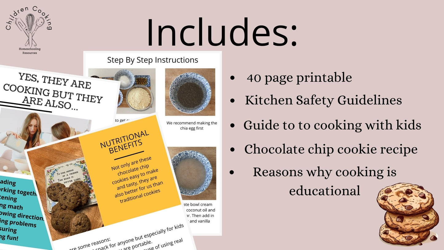 Easy Chocolate Chip Cookie Recipe for Kids/Class Cookbook to use together.