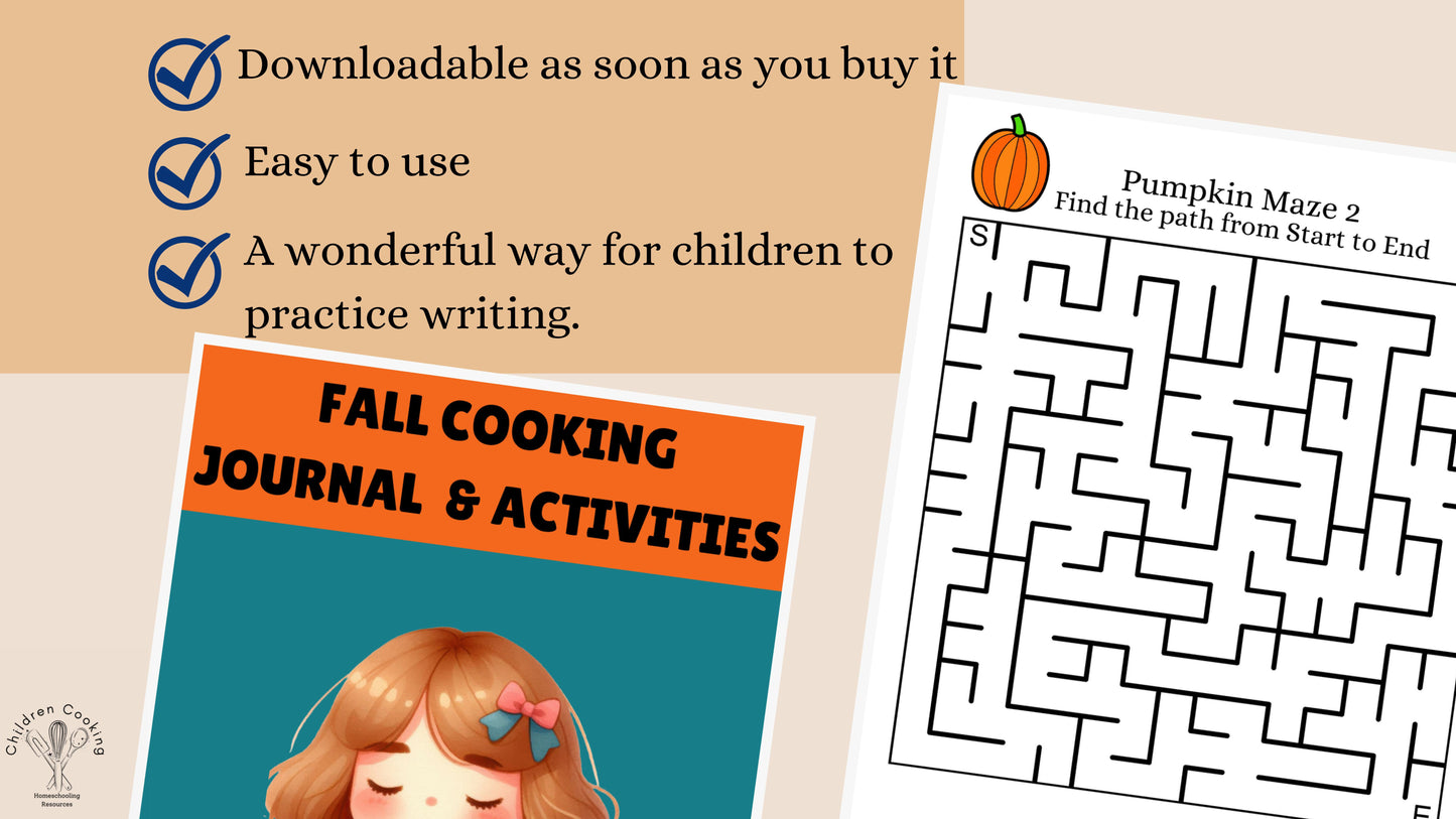Fall Cooking Journal & Activities