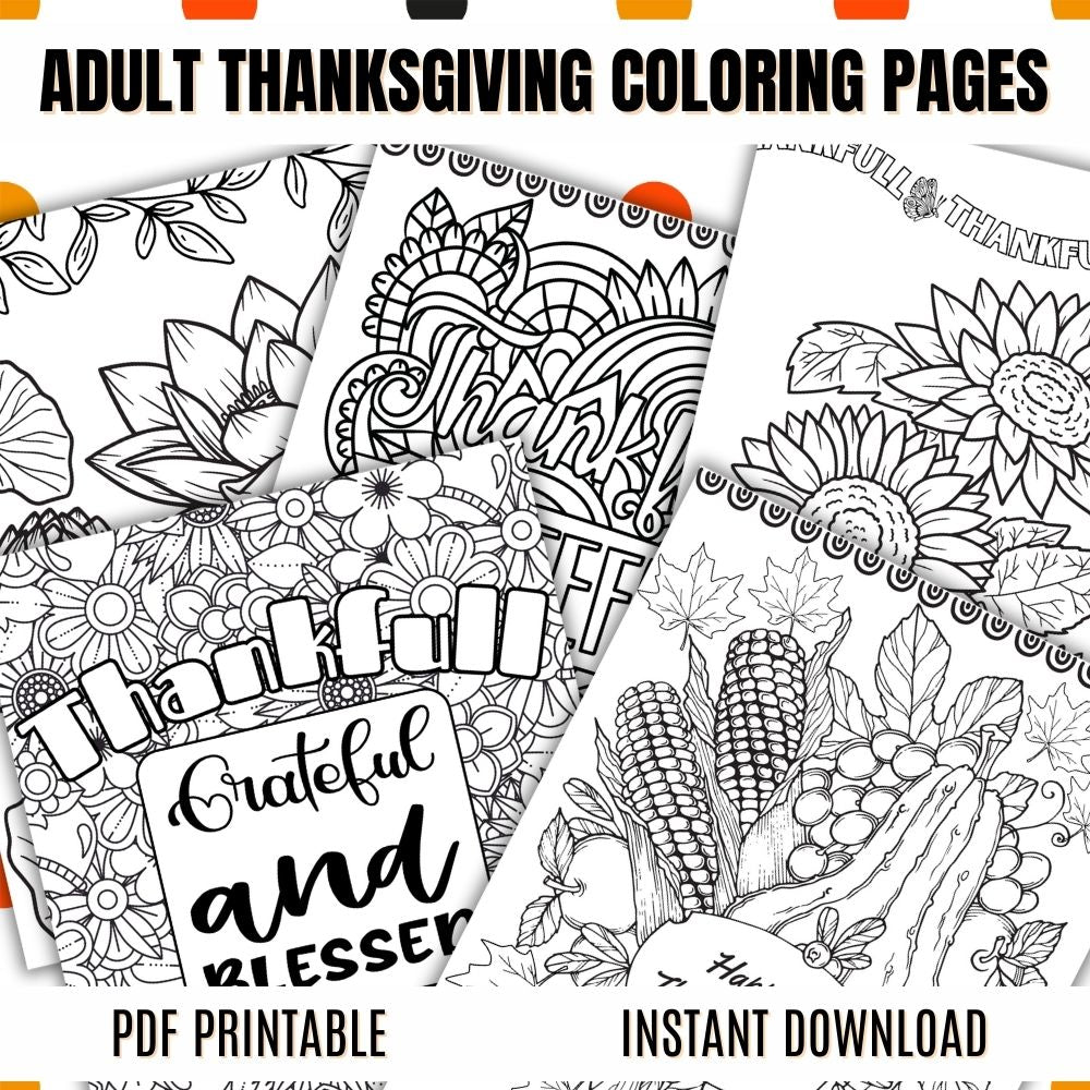 Thanksgiving Coloring Pages for Adults
