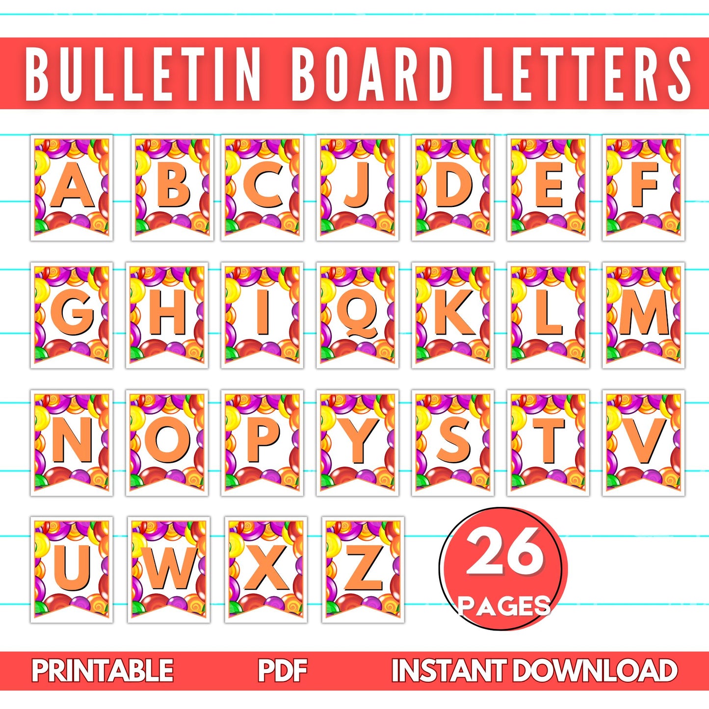 Hanging Letters/Bulletin Board Letters: Lollipop Style