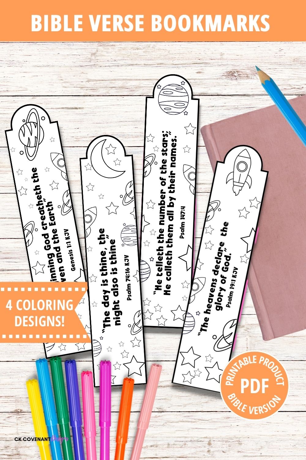 4-Pack Printable Bible Verse Bookmarks
