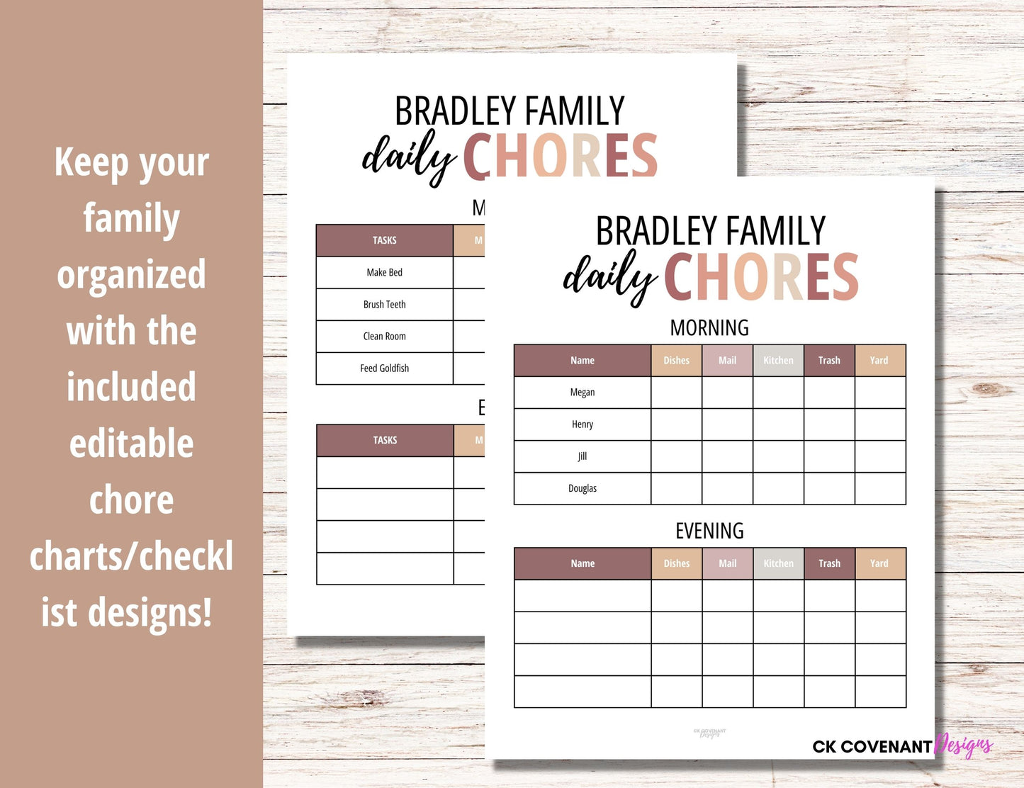 Homeschool Planner Bundle Boho Brown - Editable Canva Template